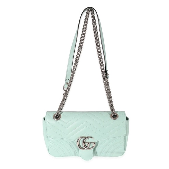 GUCCI GG Marmont Matelasse Leather Crossbody Bag Seafoam with original dustbag - Picture 3 of 15